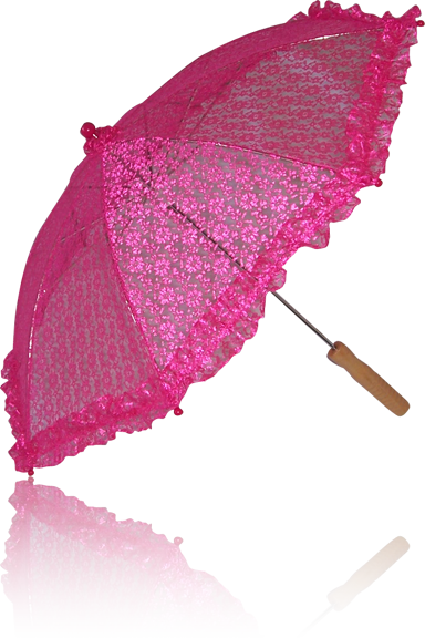 Paraguas con encaje (Vista lateral)