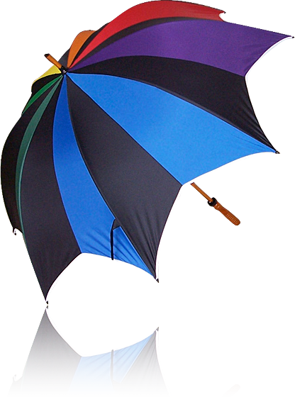 Paraguas multicolor (Vista lateral)
