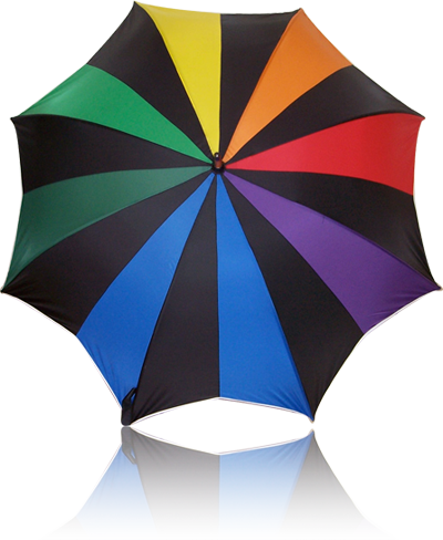 Paraguas multicolor (Vista superior)